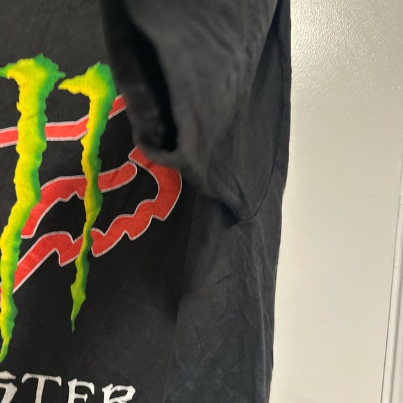 Black Mens Sz: L Y2K Fox Racing/ Monster Energy Drink Logo Graphic T-Shirt. - Picture 7 of 8